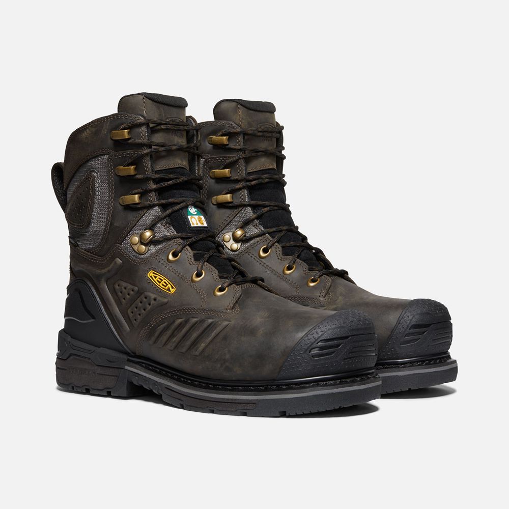 Botas de Trabajo Keen Mexico Negros Marrom - Hombre Csa Philadelphia+ 8\" Insulated Waterproof (Carbo